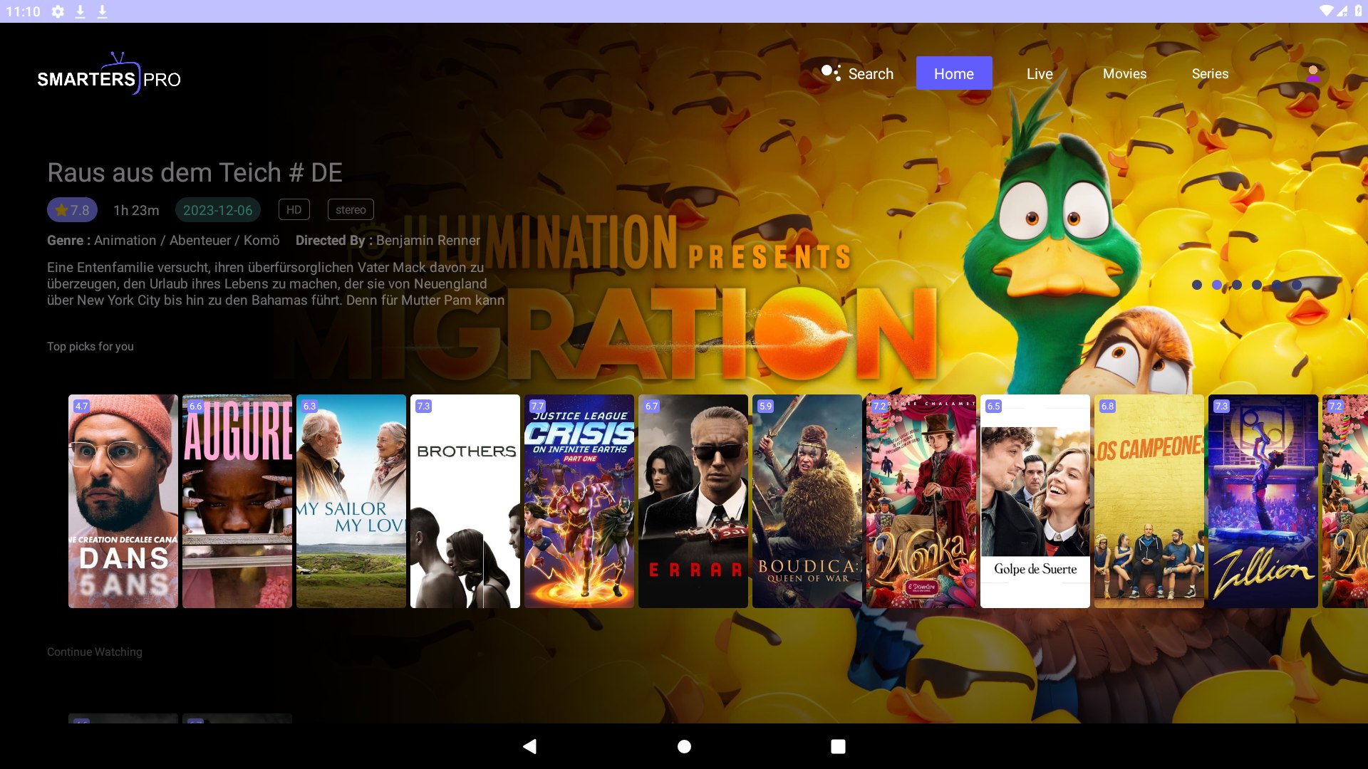 💢Smarters Pro 1.1- VOD + Live TV