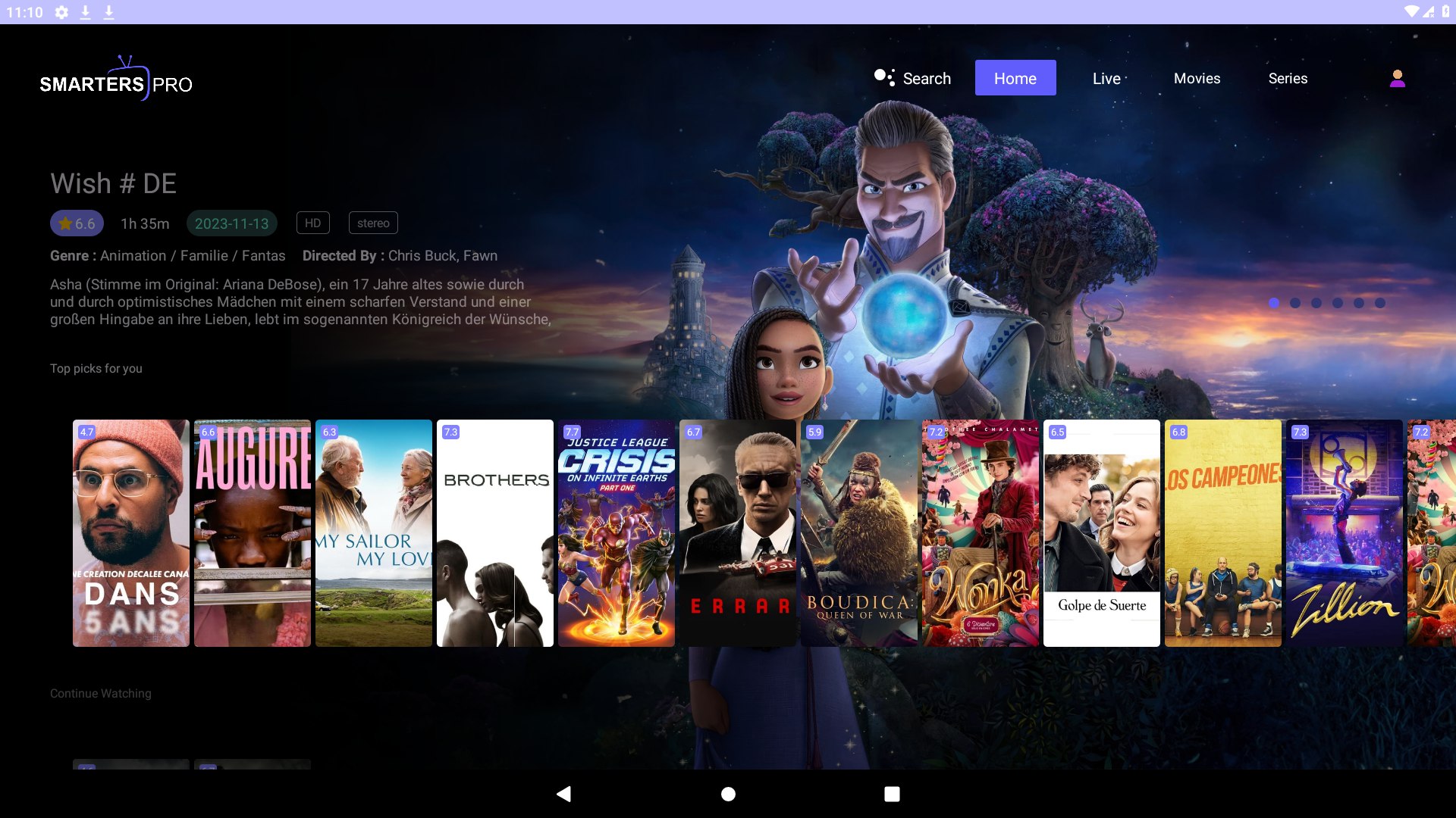 💢Smarters Pro 1.1- VOD + Live TV